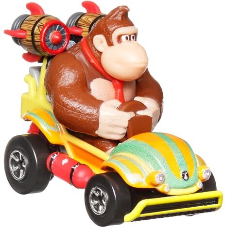 Hot Wheels Veicoli in assortimento Mario Kart, macchinie Die-Cast in Scala 1:64 con i Personaggi iconici del Videogioco Mario Kart, Giocattolo per Bambini, 3+ Anni,