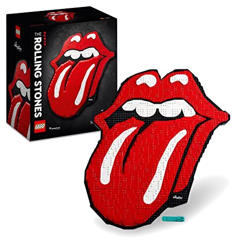 Lego ART The Rolling Stones Logo, Kit Modellismo Adulti, Collezione 60° Anniversario della Band, Decorazione da Parete Fai da Te per la Casa, Idea Regalo per Uomo e Donna Fan della Musica