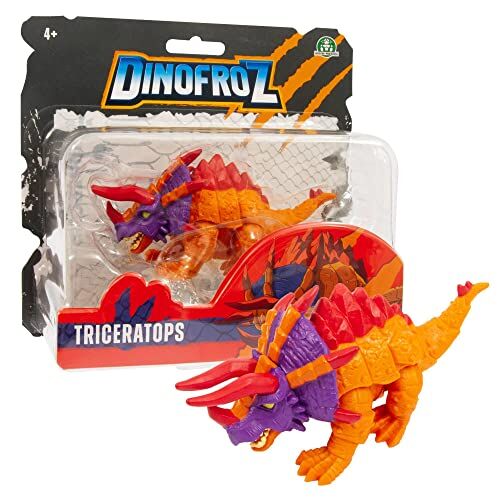 Giochi Preziosi , Dinofroz Triceratops 12 cm e articolato, un personaggio della serie Dino& Draghi, Per Bambini A Partire Dai 3 Anni