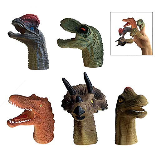 XLKJ Bambole da Dito,5 Pezzi Bambola Dito Dinosauro Articoli per Feste Regalo di Natale di Compleanno per Bambini e Adulti