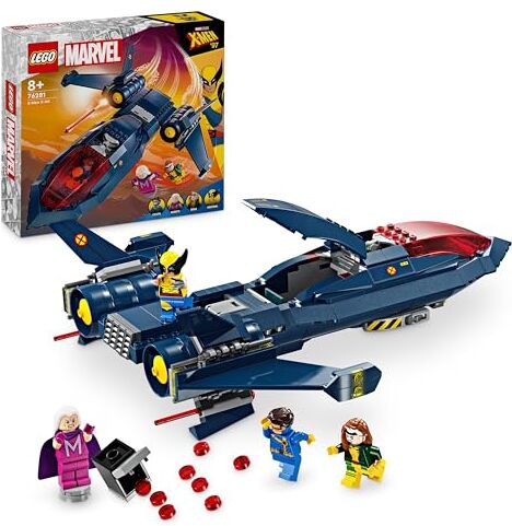 Lego Marvel X-Jet di X-Men, Aereo Giocattolo per Bambini e Bambine da 8 Anni in su, Modellino da Costruire di Aeroplano con Minifigure di Supereroi, Regalo per Ragazzi e Ragazze