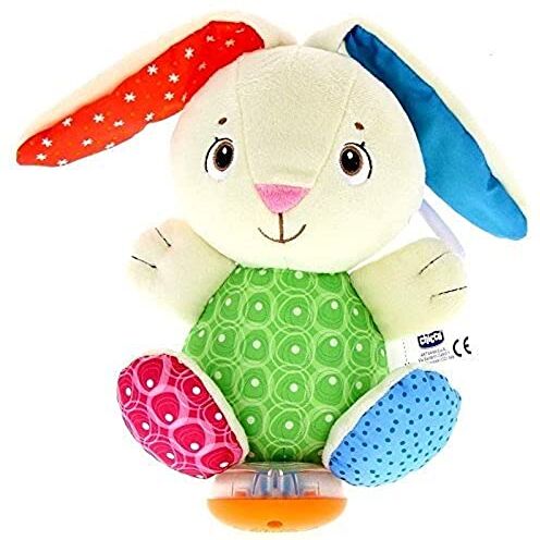 Chicco Fluffy Carillon Coniglietto, Peluches per Bambini con Carillon Appendibile al Lettino, Suona una Delicata Ninna Nanna, 0 Mesi+