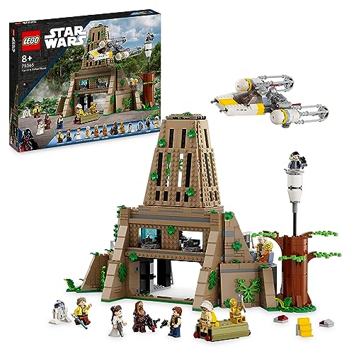 Lego Star Wars: A New Hope Base Ribelle su Yavin 4, Set con 10 Minifigure tra cui Luke Skywalker, Principessa Leila, Chewbacca, più 2 Figure di Droidi, Starfighter Y-wing e Sala di Comando