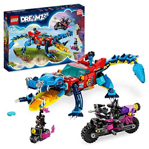 Lego DREAMZzz Auto-Coccodrillo, Giocattolo 2in1 da Monster Truck a Macchina-Animale, Regalo Bambini da 8 Anni con le Minifigure di Cooper, Jayden e il Cacciatore Notturno, Basato sulla Serie TV