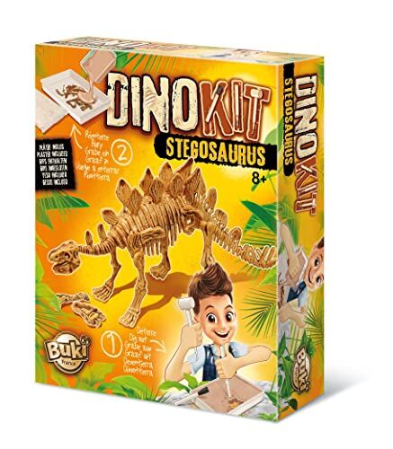 Buki France - Stegosaure Dino Kit da Scavare, Multicolore,