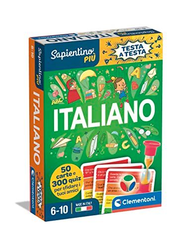 Clementoni - Sapientino Testa Gioco Educativo 6 Anni, Quiz, Flashcards Italiano-Made in Italy, Colore,