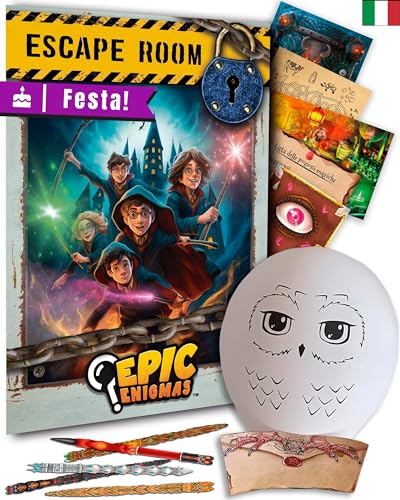 EPIC ENIGMAS Escape Room Compleanno Bambini   5 a 12 anni   6-25 giocatori   Decorazioni Compleanno   Gadget Compleanno Bambini   + Adesivi Harry Palloncini Compleanno