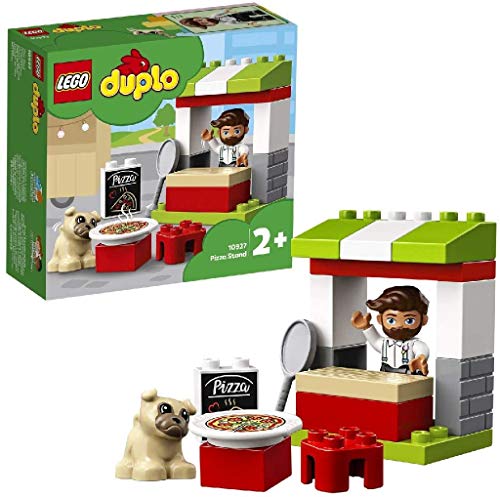 Lego DUPLO Town Chiosco della Pizza, Mattoncini da Costruzione, Set di Giochi con Cane Giocattolo, Regalo per Bambino di 2+ Anni,