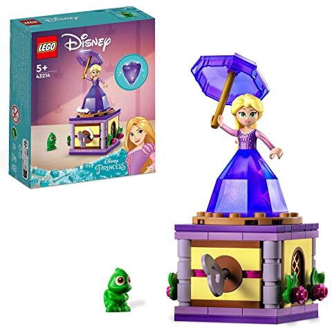 Lego Disney Princess Rapunzel Rotante, Giocattolo da Costruire con Mini Bambolina in Abito di Diamante e Pascal, Giochi per Bambine e Bambini da Collezione