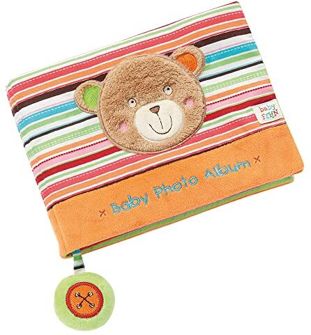 Fehn Baby Photo Album Teddy album fotografico di ricordi da disegnare e sentire in tessuto album giocattolo per la nascita per neonati e bambini da 0+ mesi per memorizzare volti e imparare nomi