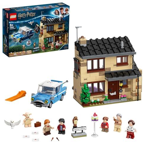 Lego Harry Potter Privet Drive, 4, Casa Dursley con Minifigure Dobby, la Civetta Edvige e Macchina Giocattolo, Giochi per Bambini e Bambine da 8 Anni in su, Idee Regalo