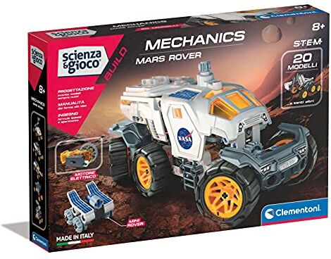 Clementoni - Scienza Build-NASA Rover Marziano, Set di Costruzioni, Laboratorio Meccanica, Gioco scientifico Bambini 8 Anni, Manuale in Italiano, Made in Italy, Multicolore,