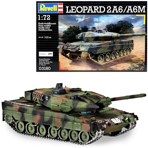 Revell - Leopard 2 A6/A6M Kit di Montaggio, Multicolore, 152 mm, 03180