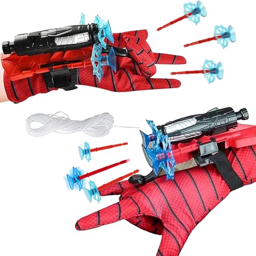 TKGEOUE Set di 2 Guanti Spiderman Giochi da Bambini Spider Web Launcher Toy Spider Launcher Glove Bambino Spider Man Toys Cosplay Giocattoli da Polso Set