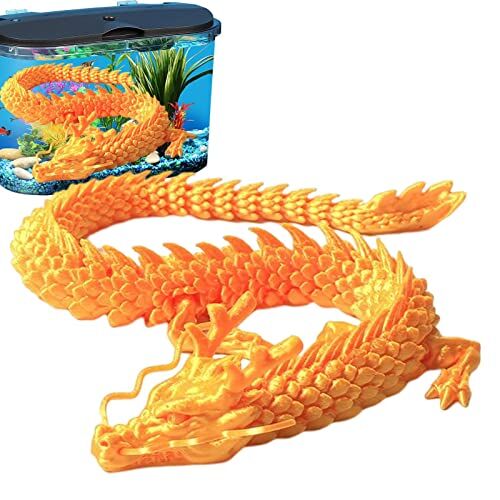 JINGLING Statua di drago cinese, realistica modellino di drago mobile, articolazioni mobili 3D, giocattolo per la casa