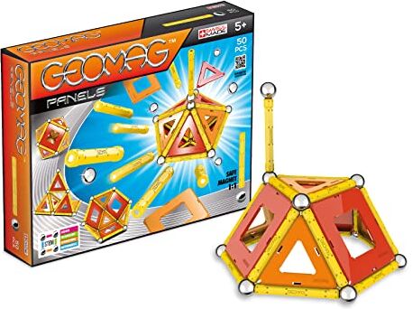 Geomag PANELS 50 Pezzi Costruzioni Magnetiche per Bambini dai 5 anni Sviluppa Creatività e Capacità Motorie Costruzione 3D Giochi Educativi Montessori STEM Prodotto in Svizzera