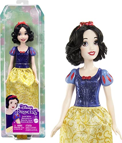Mattel Disney Princess Biancaneve bambola con capi e accessori scintillanti ispirati al film, giocattolo per bambini, 3+ Anni,