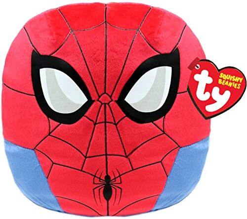 Ty Squishy Beanies Collezione Marvel, Spiderman, Tutti i Tuoi Eroi Preferiti a Forma di Morbido Cuscino di Peluche da Collezionare, Idea Regalo per Grandi e Piccini 33 cm T