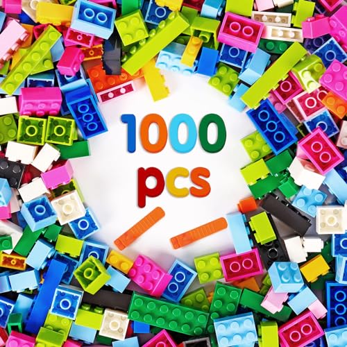 Rawhui 1000 Pezzi Mattoncini Costruzioni compatibili con Classic Colore Bricks Blocks Giocattolo per Bambini Giocattoli da Costruzione compatibili con Tutte Le Principali Marche