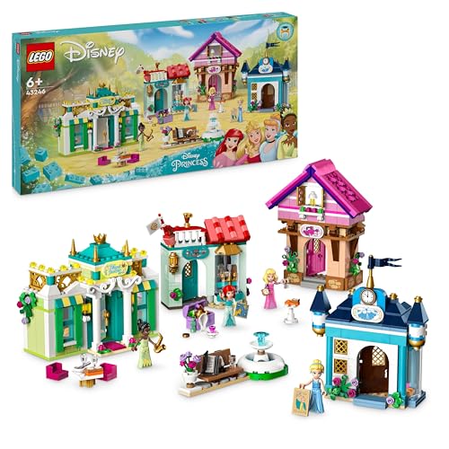 Lego Disney Princess l'Avventura al Mercato Principesse Disney, Piccola Città da Costruire, Giochi per Bambine e Bambini da 6 Anni con Mappa del Tesoro e 4 Mini Bamboline, Regalo di Compleanno