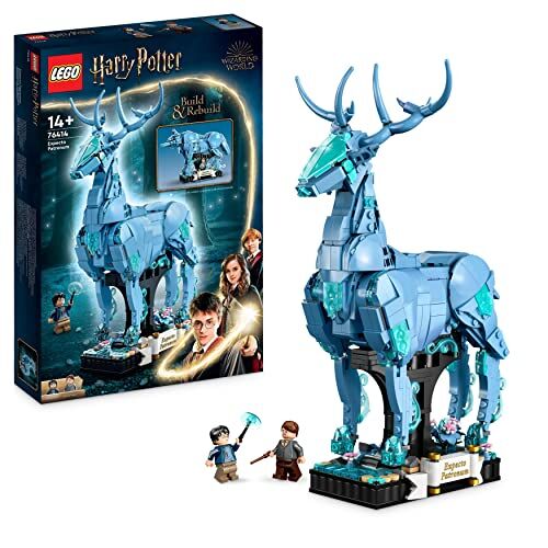 Lego Harry Potter Expecto Patronum Set 2 in 1 con Figure Animali del Cervo e del Lupo, Accessorio per Decorazione Camera da Letto, Regali Magici per Adolescenti, Donne e Uomini