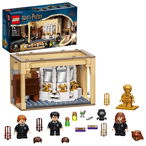 Lego Harry Potter Hogwarts: Errore della Pozione Polisucco, Castello Giocattolo con Minifigure d'Oro del 20° Anniversario