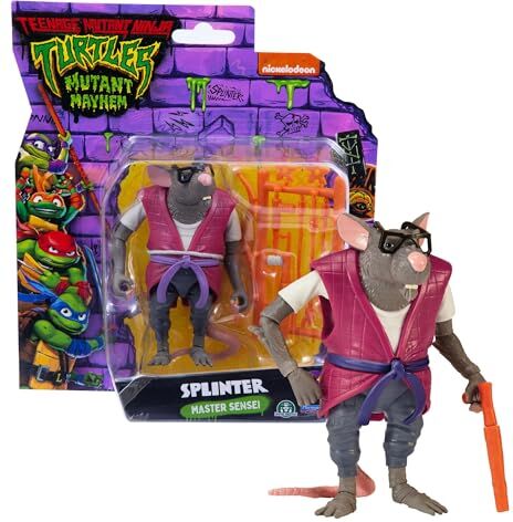 Giochi Preziosi TARTARUGHE NINJA 2023 CAOS MUTANTE – SPLINTER IN VERSIONE ACTION FIGURE ARTICOLATA – DIMENSIONE 12 CM – DETTAGLIATA E CON ARMA DA COMBATTIMENTO – PER BAMBINI A PARTIRE DAI 4 ANNI