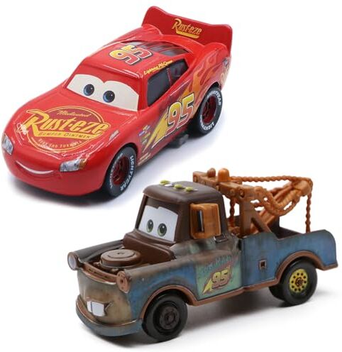 URacon Lightning-McQueen Giocattolo,2pcs Lightning-McQueen Cars Macchinine Giocattolo per Bambini Giocattolo Macchinine Modello Giocattolo in Lega Decorazioni Regalo educativi per Bambini