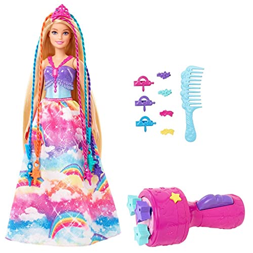 Barbie Dreamtopia -Principessa Chioma da Favola, Bambola con Extension Arcobaleno e Accessori, Giocattolo per Bambini 3+ Anni,