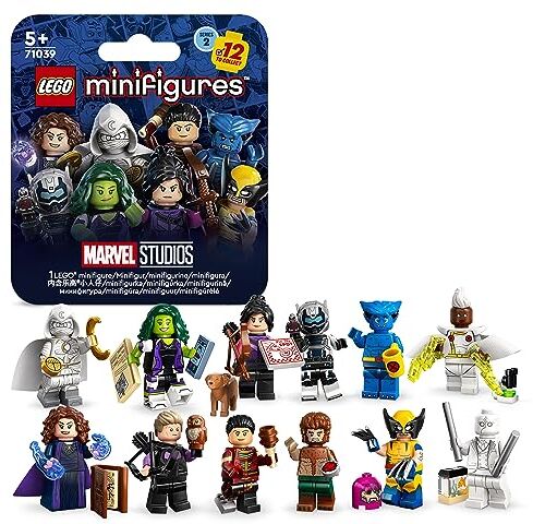 Lego Serie Marvel 2 Minifigures, 1 di 12 Iconici Personaggi da Collezionare in Ogni Bustina Misteriosa dallo Show Disney+, tra cui Wolverine, Hawkeye, She-Hulk, Echo e altri (1 Pezzo a Caso)