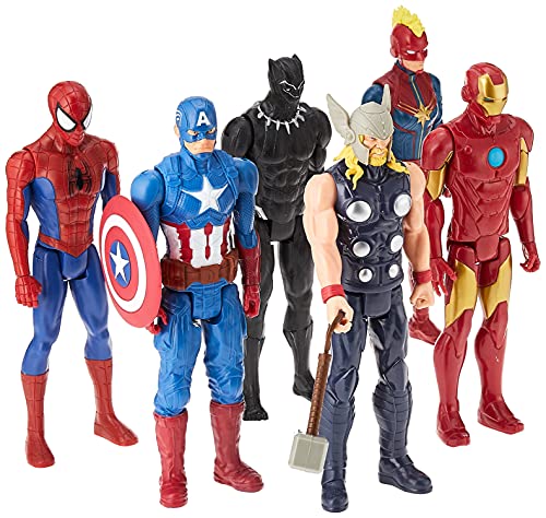 Hasbro Marvel Titan Hero Series, confezione multipla con 6 action figure da 30 cm, ispirate ai fumetti Marvel, per bambini e bambine dai 4 anni in su