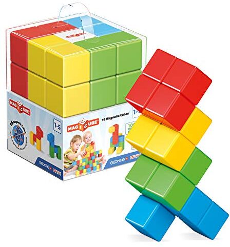 Geomag Magicube 16 cubi Costruzioni Magnetiche per Bambini Linea Green 100% Plastica riciclata