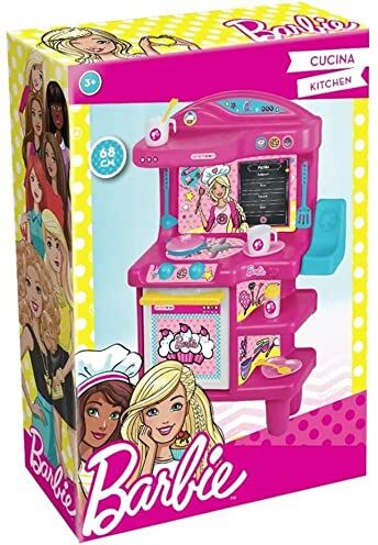 FCP Cucina Grande Kitchen Cuisine compatibile con Barbie Playset H 68 cm Giocattolo Bambini con Accessori Gioco + Omaggio portachiave pailettes e braccialetto dell'amicizia