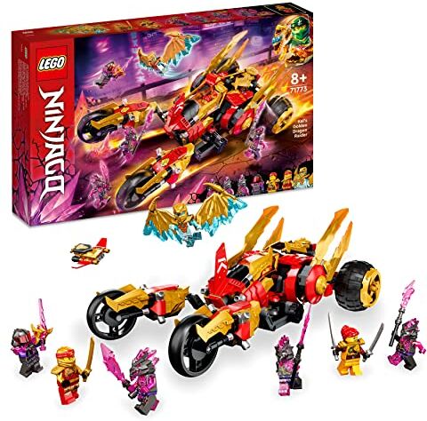 Lego Ninjago Raider-Drago d’Oro di Kai, Set Serie TV Crystallized con Minifigure e Macchina Giocattolo, Giochi per Bambini da 8 Anni in su