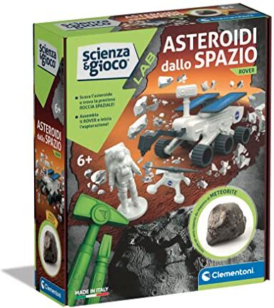 Clementoni - Scienza E Gioco Lab Spazio-Kit Esplorazione-Asteroide da Scavare, Playset Rover Esploratore con Astronauta, Laboratorio Scientifico 6 Anni-Made in Italy, Multicolore,