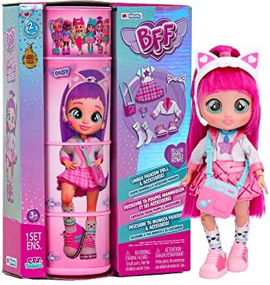 BFF BY CRY BABIES S2 Daisy   Bambola alla moda da Collezione con Capelli lunghi, Vestitini in tessuto e 9 Accessori Giocattolo per bambini e bambine +5 Anni