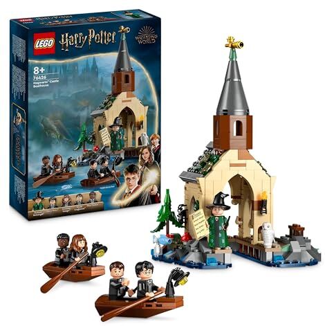 Lego Harry Potter La Rimessa per le Barche del Castello di Hogwarts, Gioco per Bambini e Bambine da 8 Anni in su con 2 Barche Giocattolo, Rimessa da Costruire e 5 Minifigure, Idea Regalo