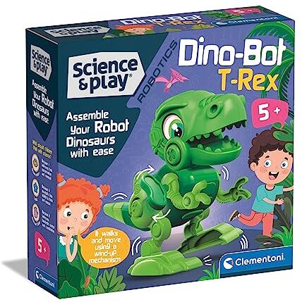 Clementoni - Science & Play Robotics-Dino Bot T-Rex-Robot Assemblare, Dinosauro Bambino, Scientifico 5 Anni, Gioco Educativo-Made in Italy,