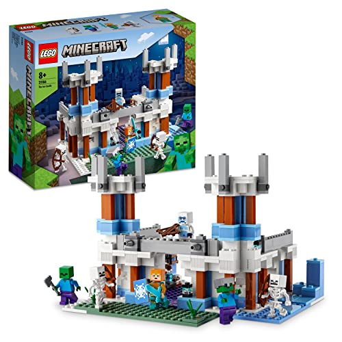 Lego Minecraft Il Castello di Ghiaccio, Giocattoli Creativi da Costruire con Figure di Zombie e Scheletri, Personaggi del Videogioco, Giochi per Bambini e Bambine da 8 Anni in su, Idee Regalo