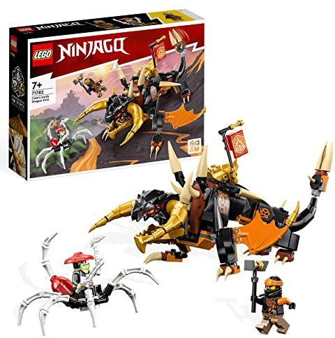 Lego NINJAGO Drago di Terra di Cole EVOLUTION, Drago Giocattolo Potenziabile per Bambini con Figura di Scorpione da Battaglia e 2 Minifigure