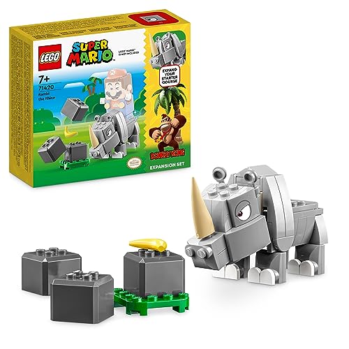 Lego Super Mario Pack di Espansione Rambi il Rinoceronte, Figura di Animale Giocattolo Costruibile, Piccolo Regalo da Abbinare al Gioco Starter Pack