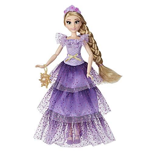 Disney Hasbro Princess Rapunzel Style Series, Bambola in Abito Elegante in Stile Contemporaneo con Fascia per Capelli, Borsetta e Scarpe