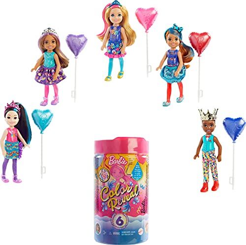 Barbie Chelsea Color Reveal Bambola con Coriandoli e 6 Sorprese,