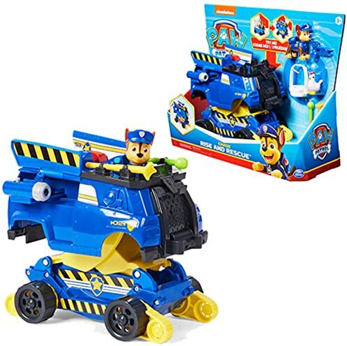 Paw Patrol Veicolo della Polizia Rise N' Rescue di Chase   Veicolo trasformabile Personaggio di Chase e Accessori Inclusi   Giochi Bambini dai 3 Anni in su