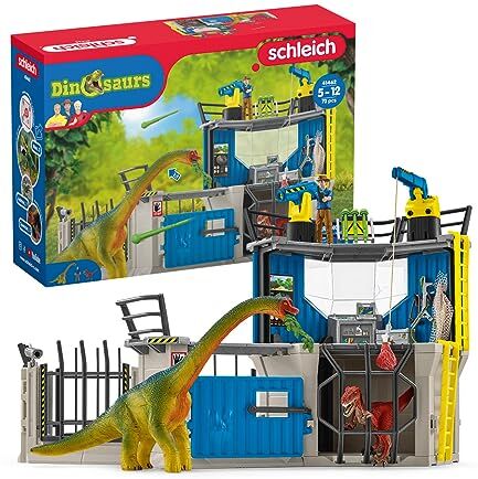 SCHLEICH Grande stazione di ricerca di dinosauri, da 5 anni, DINOSAURS Playset, 72 pezzi