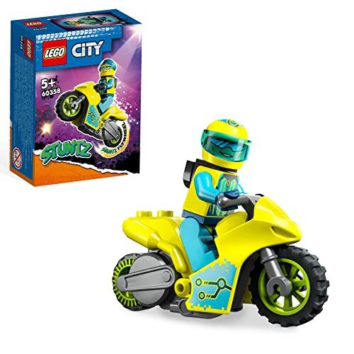 Lego City Stuntz Cyber Stunt Bike, Moto Giocattolo con Motore Carica e Vai per Salti e Acrobazie, Giochi per Bambini e Bambine, Piccole Idee Regalo