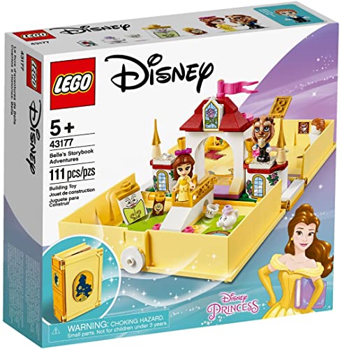 Lego Disney Princess Il Libro delle Fiabe di Belle, Giochi da Viaggio con il Castello del Film La Bella e la Bestia, per Bambini di 5+ Anni,