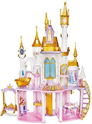 Disney Hasbro  Princess Castello dei Sogni, casa delle bambole con mobili e accessori, fuochi d'artificio con luci e musica, giocattolo bambini dai 3 anni in su