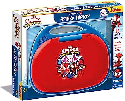 Clementoni Computer Kid Marvel Spidey And His Amazing Friends Laptop Gioco Educativo Elettronico Parlante, , Laptop bambini 3 Anni, Tecnologia, Portatile