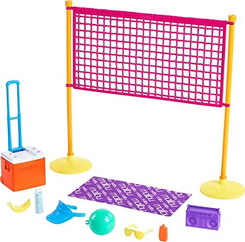 Barbie Playset Beach Volleyball con Rete e Tanti Accessori, Giocattolo per Bambini 3+ Anni,